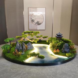 饰盆景花瓶 餐桌中间摆花喷雾化流水灯光遥控桌摆转盘花摆圆桌芯装