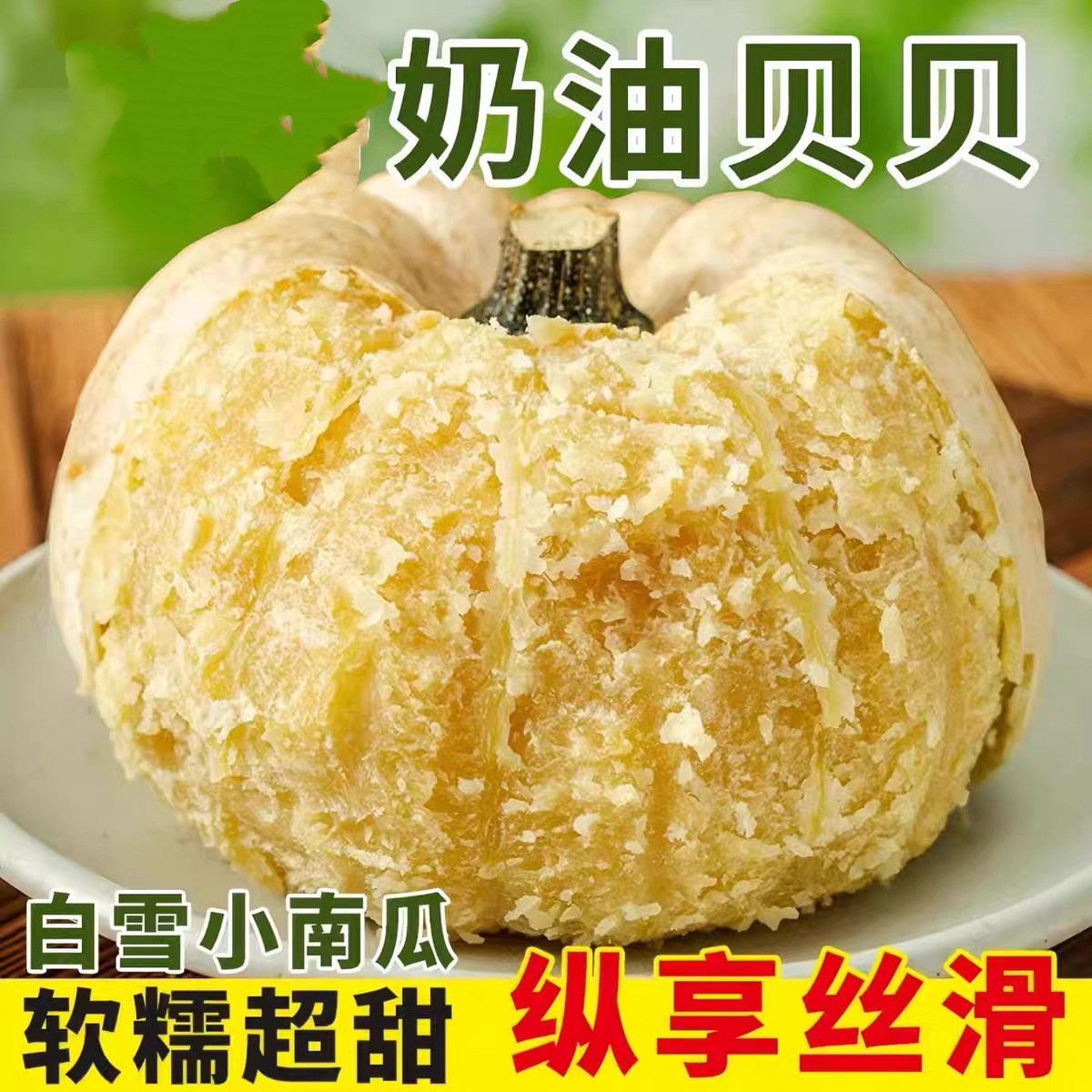 【新品种】新鲜白色奶油贝贝南瓜新鲜现摘白雪迷你白南瓜宝宝辅食