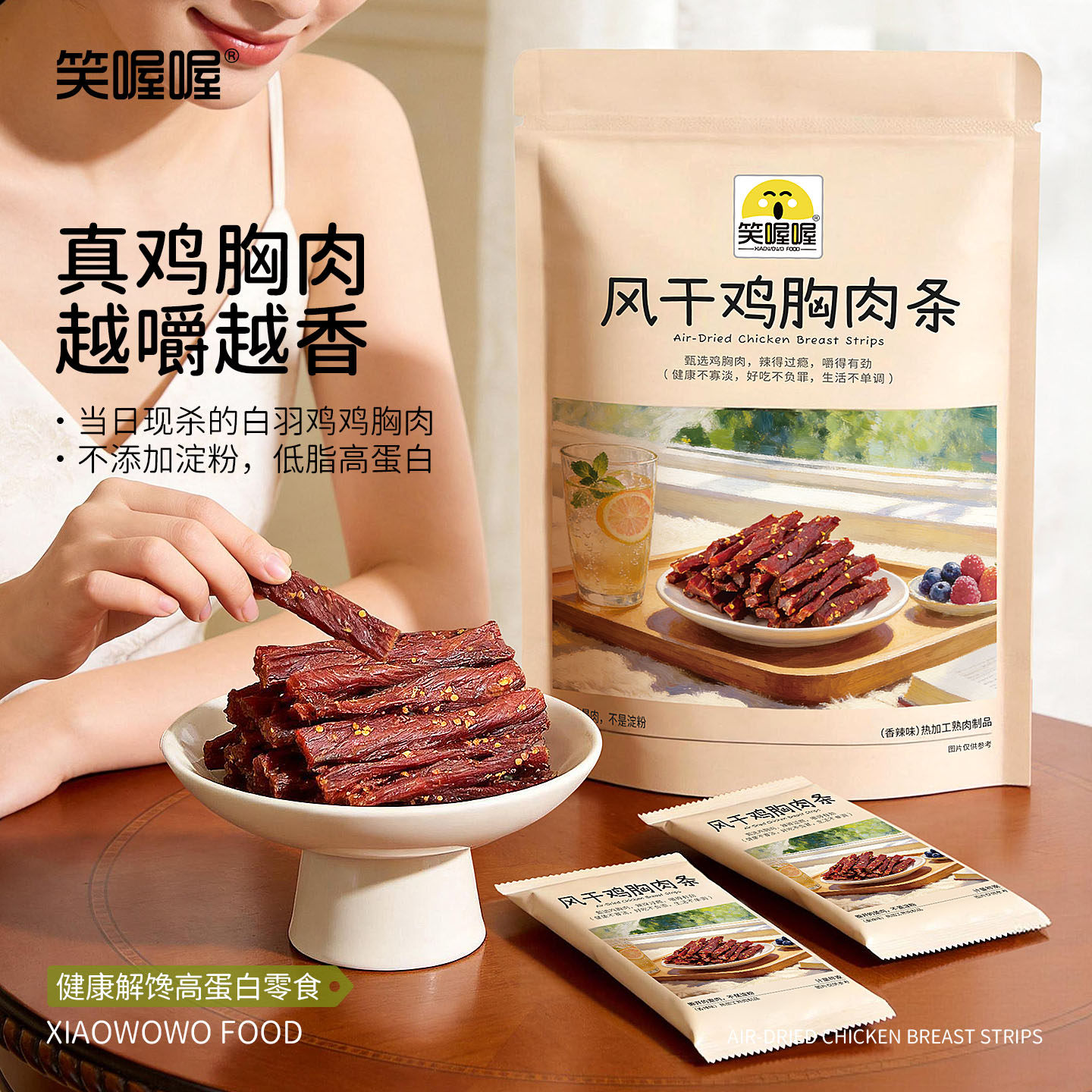 笑喔喔风干鸡胸肉条258g*1袋