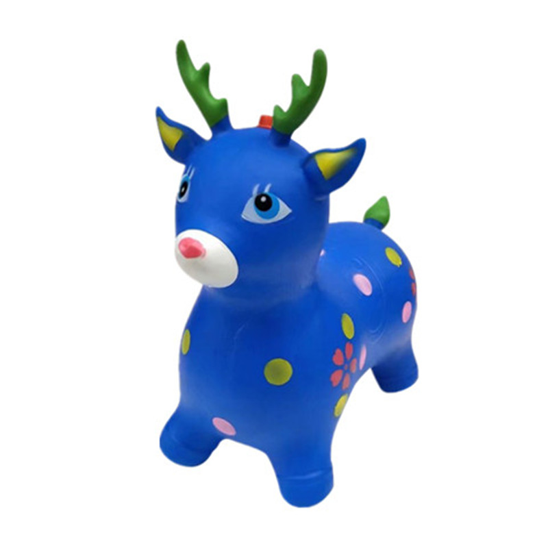 儿童坐骑马充气小马玩具音乐跳跳马加大加厚跳跳鹿手柄羊角球