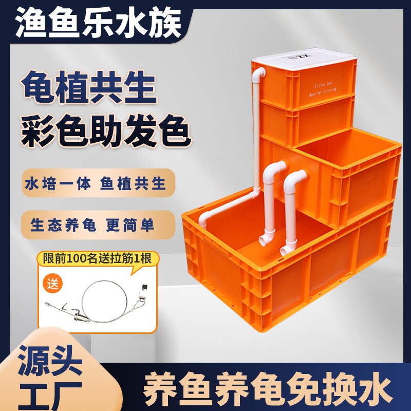 雄泽水族家用水培生态周转箱过滤龟鱼混养缸沼泽过滤器免换水