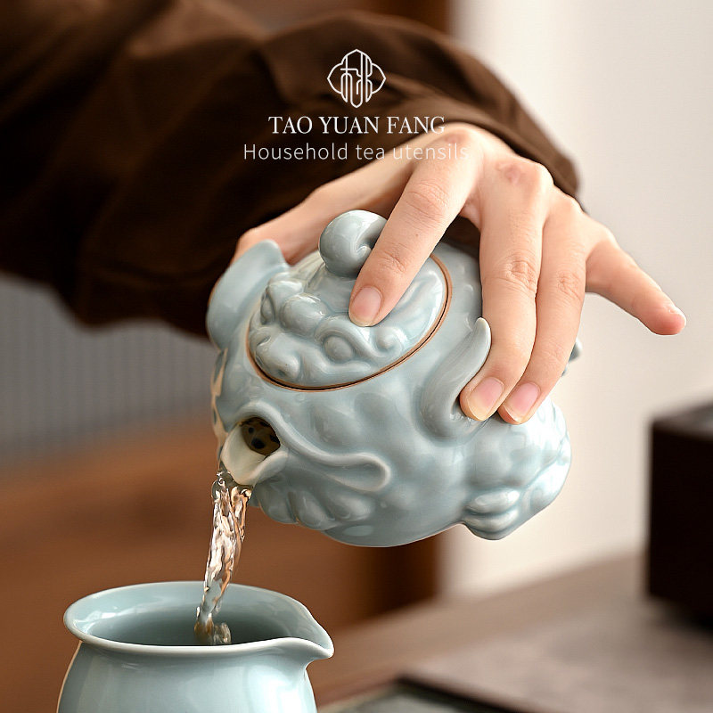 金蟾汝窑手抓壶茶壶泡茶专用壶家用高档茶具套装单壶一人喝茶小壶,餐饮具,茶壶,淘宝优惠券,粉丝福利购,淘宝优惠卷