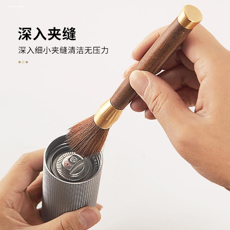 原木毛刷磨豆机粉渣清洁刷咖啡店