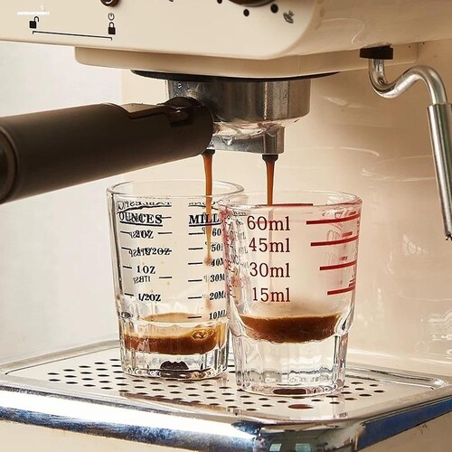 玻璃盎司杯意式浓缩咖啡杯安士量杯带刻度杯子30/60/90ml玻璃杯