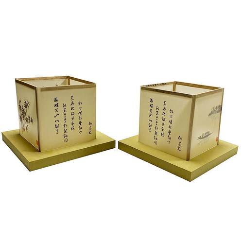 led方形河灯中秋节水灯diy图案节庆活动定制接电河灯船