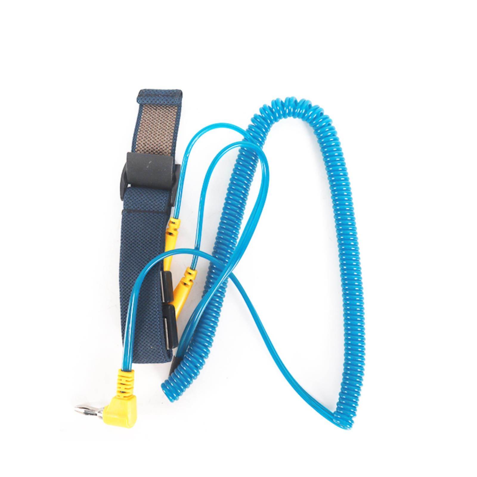 双回路防静电手环 灯龙头静电释放手腕带PU有线静电环弯头手环