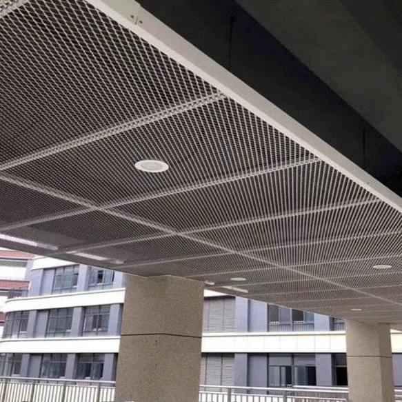 厂家铝网板铝合金拉伸网板菱形天花吊顶边框装饰防护铝单板网定制