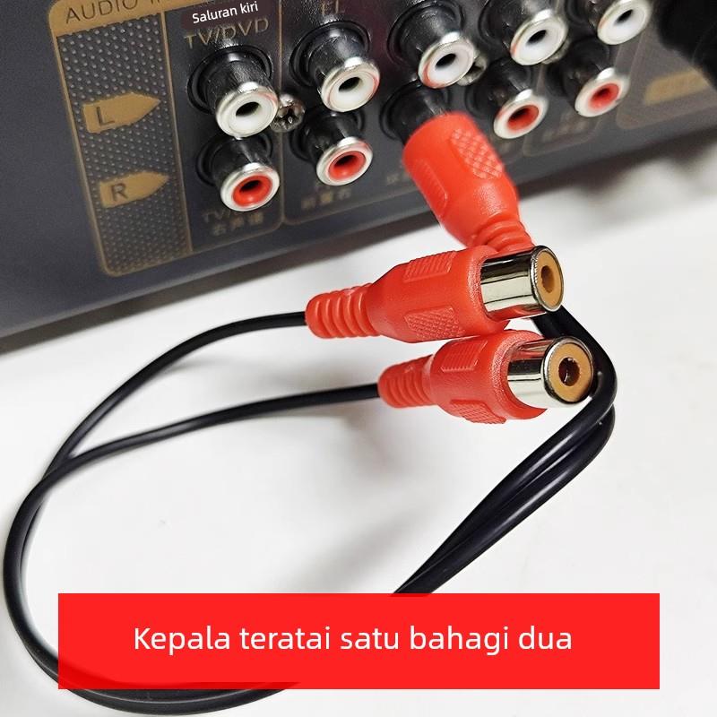 莲花头一分二音频线视频线rca插头音响音箱功放连接线一拖二双向