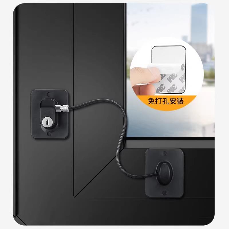 免打孔木门门锁房门窗户限位器锁家用防盗锁扣搭扣柜门抽屉锁冰箱