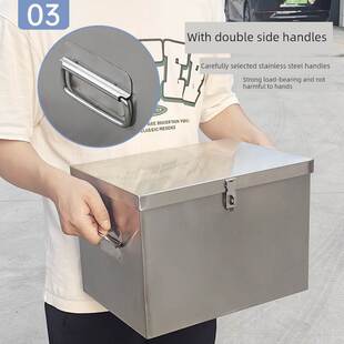 不锈钢工具箱收纳盒家用五金铁盒矩形可锁箱加厚收纳盒定制