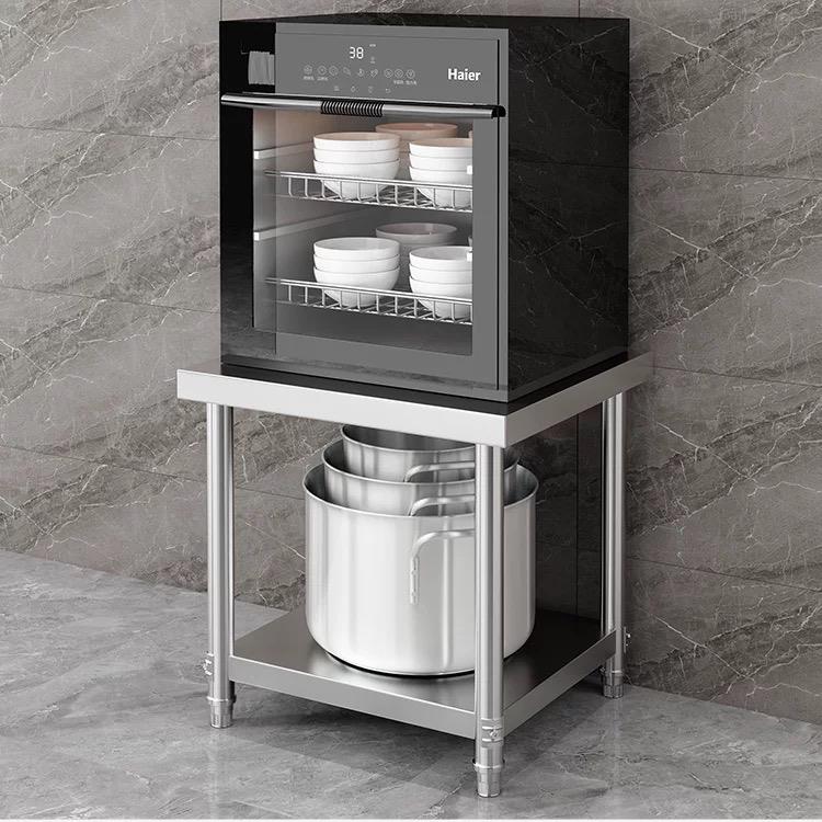 定制不锈钢置物架工作台厨房切菜台烤箱微波炉收纳汤桶不锈钢方桌