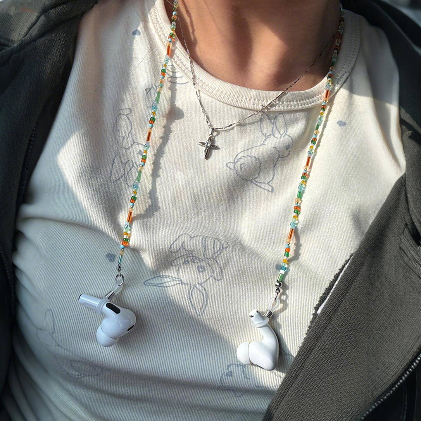 【旅行好物】无线耳机防丢链眼镜女高级感链条2025款夏季穿搭配饰