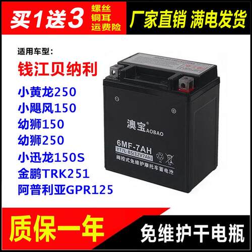 机车干电瓶钱江倍力尼小黄龙250小飓风150阿普利亚GPR125蓄电池