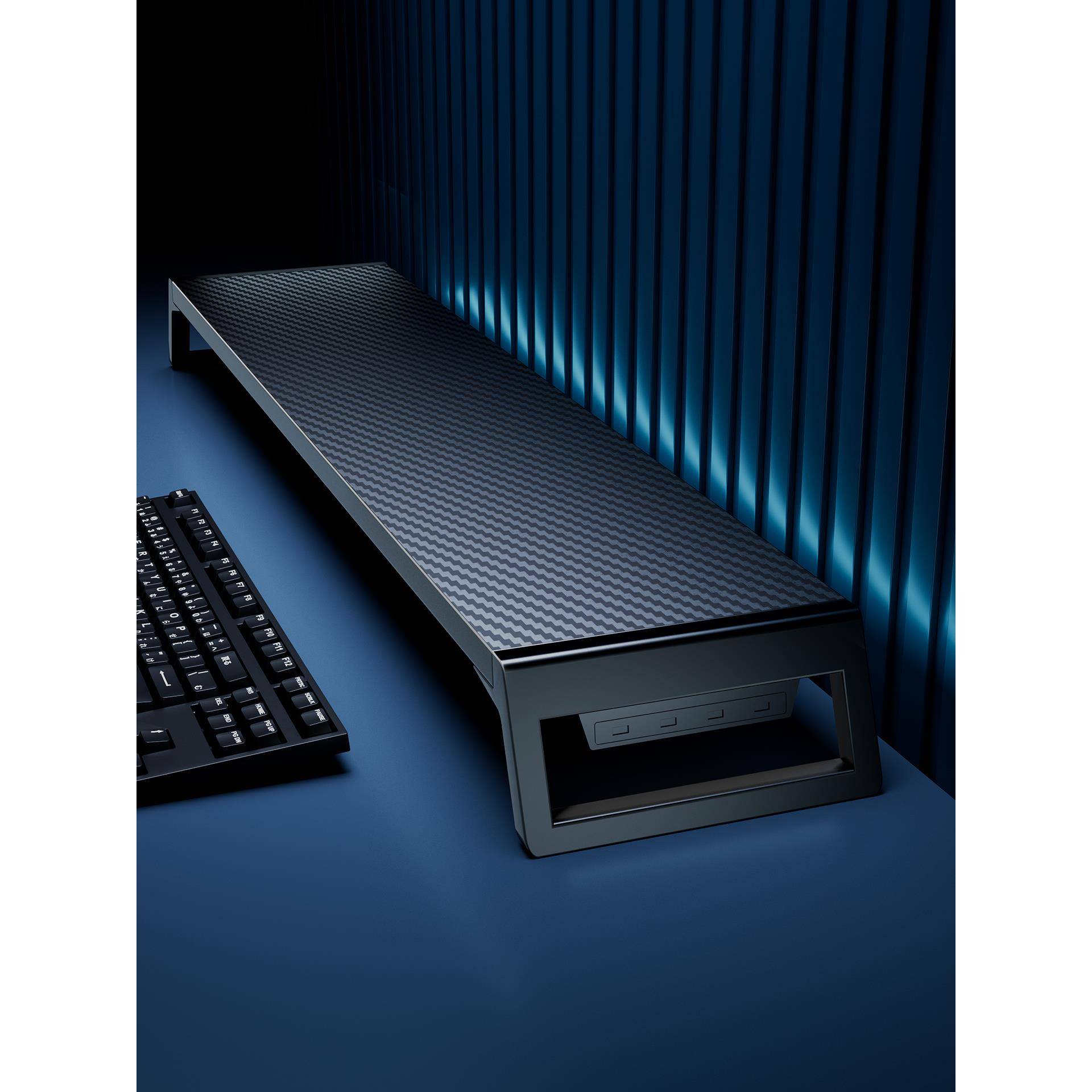 台式电脑显示器增高架usb扩展充电笔记本屏幕支架电竞桌面置物架