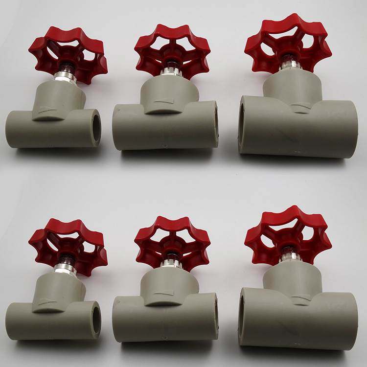 包邮PPR升降式卡簧停止阀4分6分1寸 白色灰色PPR水管配件阀门开 �