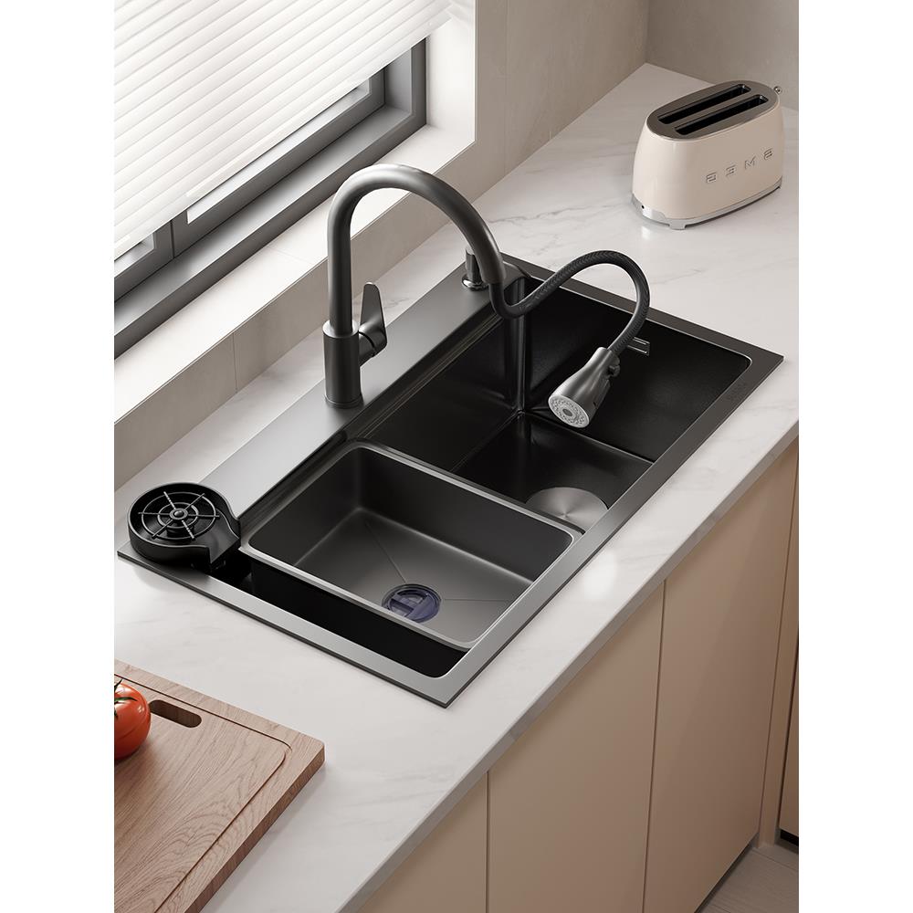 JOMOW水槽大单槽双槽改单槽加厚SUS304不锈钢厨房洗菜盆台上中下