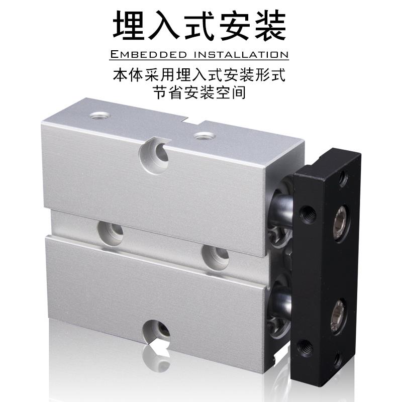 亚德客双轴双导杆气缸TN10/16/20/25/32*10x15x20x25/30x35x40x50