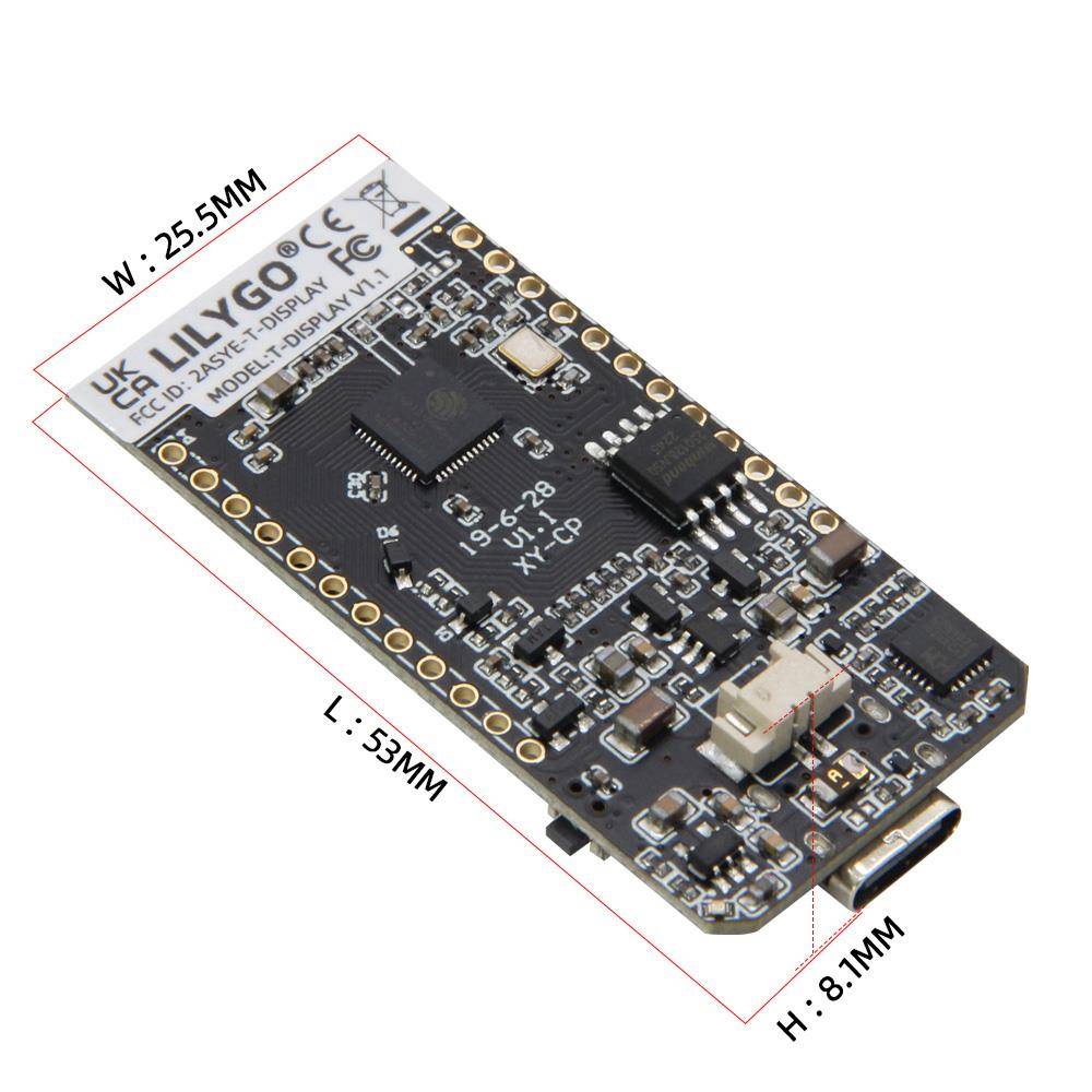 TTGO T-Display MCU32 WiFi 蓝牙模块 1.14英寸 LCD开发板