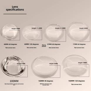 LED玻璃聚光透镜44mm/57mm/77mm/100mm透镜反光杯光学透镜套装50W
