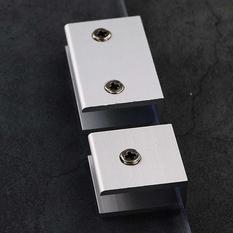 玻璃固定夹子钢化玻璃层板托架支架铝合金厕所置物架隔板固定卡扣