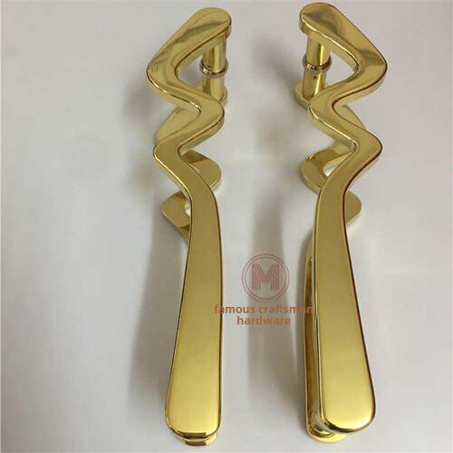酒店会所个性金色玻璃门把手欧洲高端艺术Normcore无障碍豪华门把