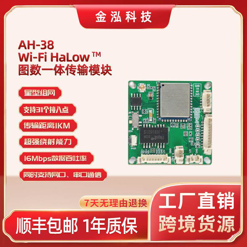 WiFi HaLow图数一体远距离传输802.11AH无线桥接器无人机机器人图