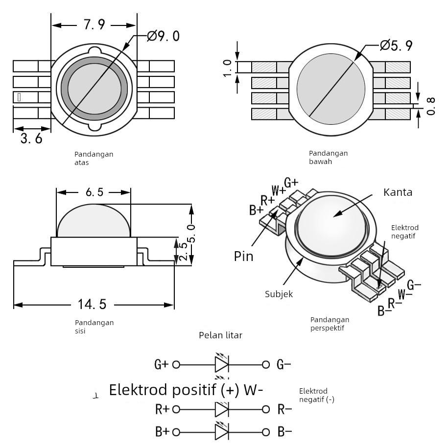 3W大功率LED全彩舞台灯帕灯RGB红绿蓝白四脚六脚八脚水草植物灯珠