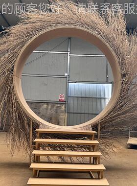 秋千卡座太阳定藤编圆鸟形巢座椅制创意带阶款70688梯景区打卡户