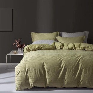 轻奢简约风100支复古提花四季 家纺四件套 款 水洗棉素色套件床单款