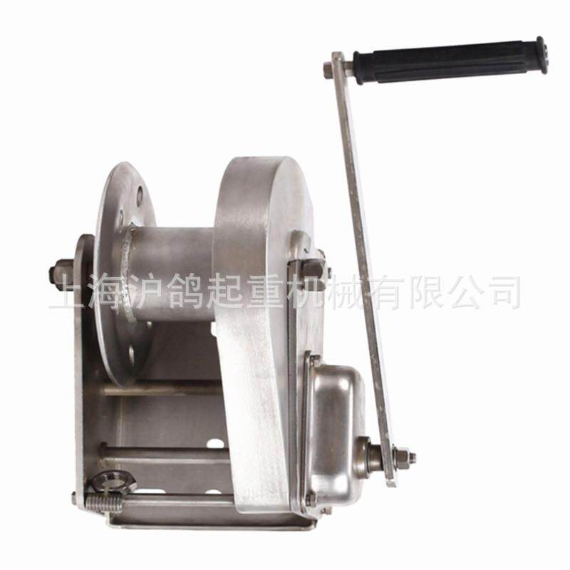 04不锈钢手摇绞盘防锈防锈手动绞盘绞车卷扬机防腐蚀自锁绞盘