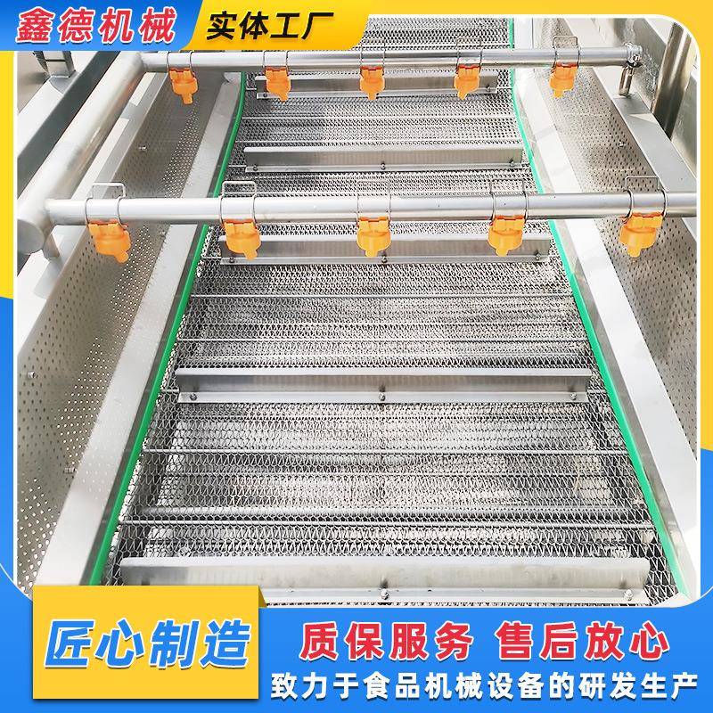 全自动果蔬清洗风干线不锈钢高压喷淋果蔬气泡清洗机多功能洗菜机
