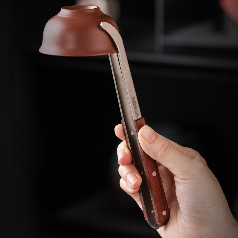 高端纯钛茶夹杯夹子家用t黑檀木轻奢功夫茶具配件茶杯夹镊子夹杯