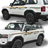 霸道改装 拉花新款 车身彩条贴花进口车身贴纸 普拉多原厂款 适用24款