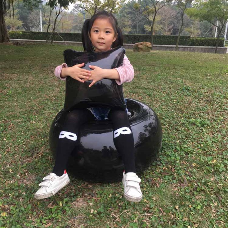 网红透明大圆充气凳 户外旅行便携充气小沙发 汽车载家用踏脚椅子