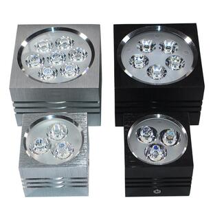 led方形明装筒灯客厅过道走廊吸顶免开孔黑色COB天花射灯简约北欧