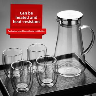 夏天冷水壶凉水壶耐高温高硼硅玻璃水壶套装凉水杯凉白开水壶冰水