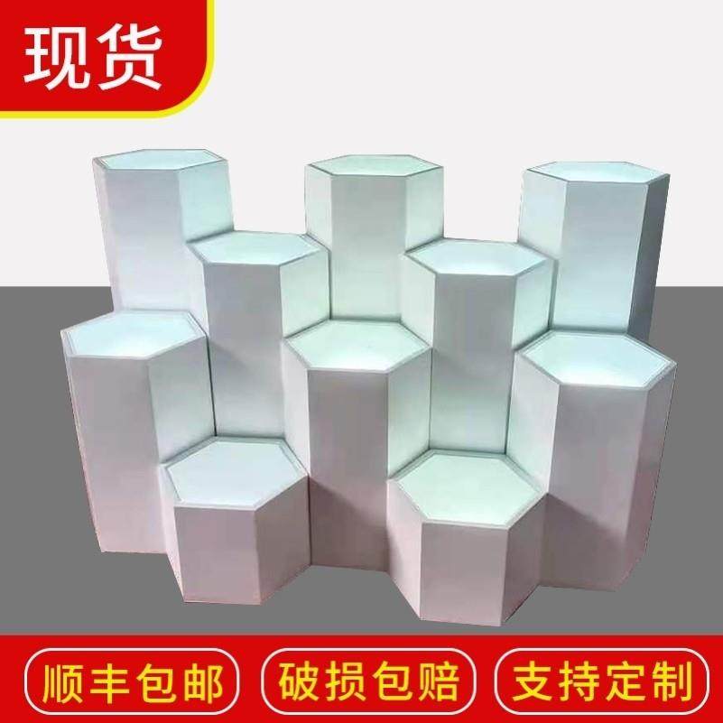 橱窗木质底座展示柜摆台花店陈列柜流水台展厅六边形烤漆展示台,商业/办公家具,展示柜/陈列柜/展示架/货柜,淘宝优惠券,粉丝福利购,淘宝优惠卷