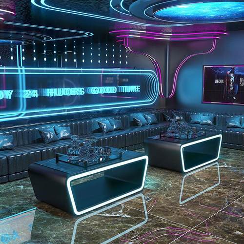 ktv发光茶几酒吧歌厅清吧大理石会所吧台散台专用不锈钢岩板桌子