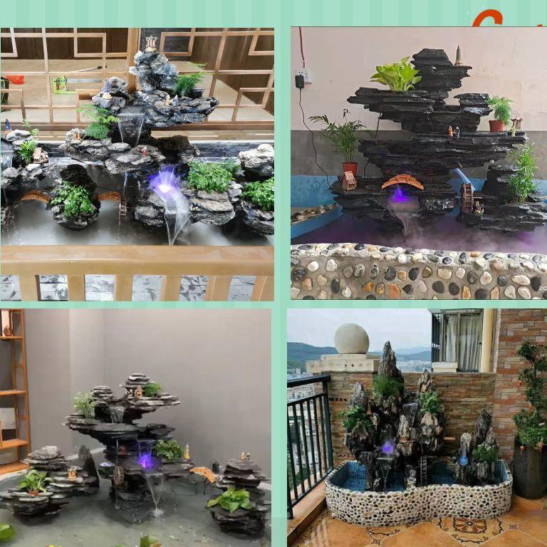 大型流水喷泉阳台庭院真石头假山定做鱼池景观天然石小型造景摆件