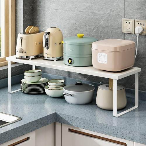 台面厨房分层置物架桌面调料收纳灶台电电子锅隔板支架锅架