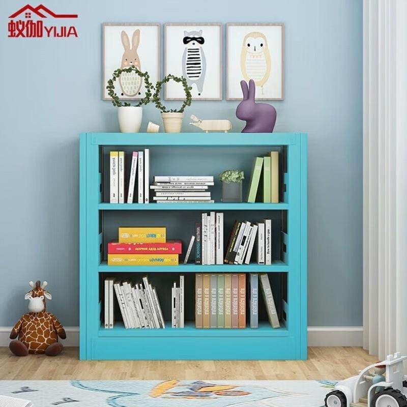 蚁伽学生书架书柜落地简易学生移动书架蓝色3层90*30*100cm,住宅家具,书架,淘宝优惠券,粉丝福利购,淘宝优惠卷