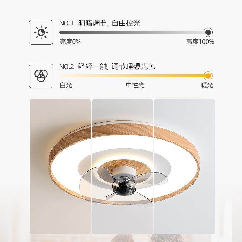 智能吸顶风扇灯卧室电扇灯家用一体吊灯静音超薄客厅隐形吊扇灯