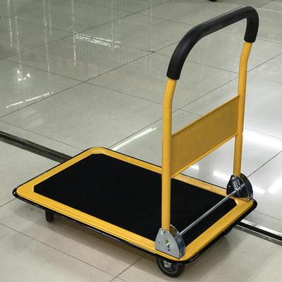 优艺美手推车搬运车静音黄小推车拉货车家用物流多用平板拖车
