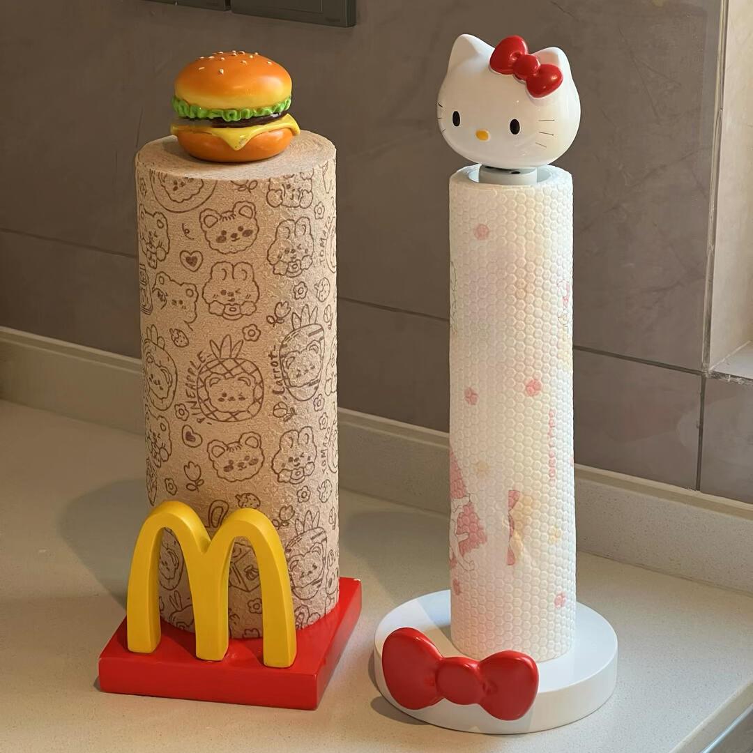 麦当劳厨房纸巾架立式免打孔kitty猫高颜值卡通家居摆件桌面收纳
