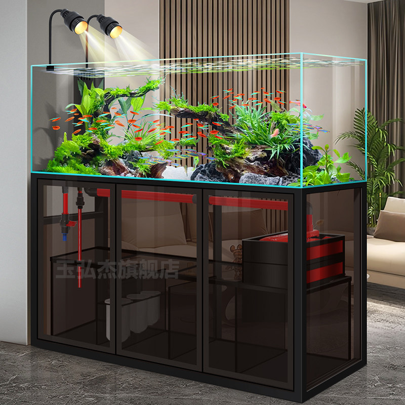 溪流缸鱼缸客厅底滤免换水生态造景水草缸中小型水族箱超白玻璃,宠物/宠物食品及用品,底柜/落地缸,淘宝优惠券,粉丝福利购,淘宝优惠卷