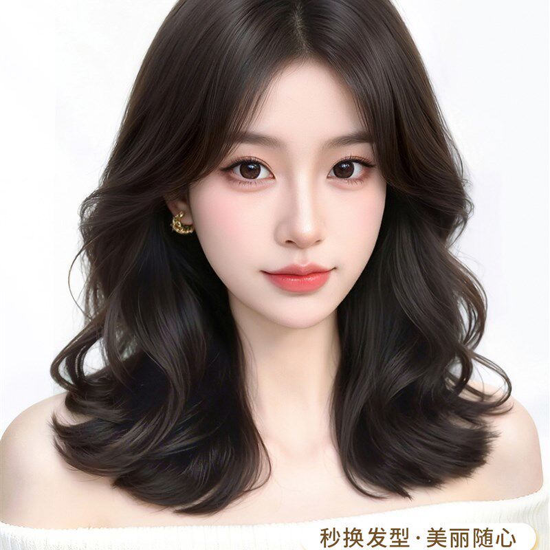 不用戴发网假发女片头顶补发自然无痕颅顶蓬松微卷V发一片式补发