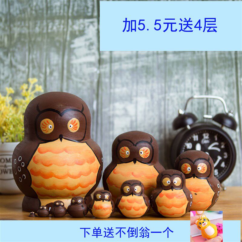 套娃10层俄罗斯风干椴木可爱套娃手工绘制O儿童益智玩具摆件礼物