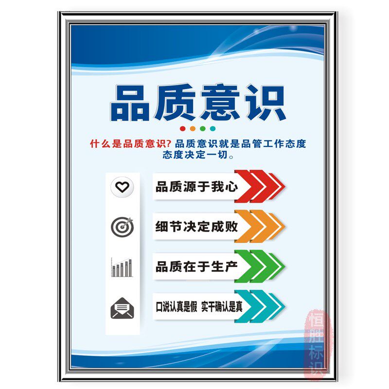 品质量标识公司规章制度车间管理企业励志标语办公室标志牌上墙贴