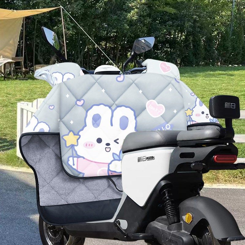 专用125踏板摩托车挡风被冬季加绒加厚防水加大电动车防风罩春秋