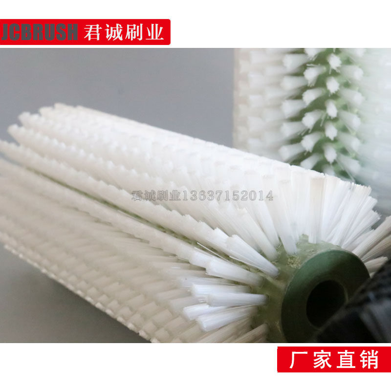 定制工业毛刷辊圆盘形尼龙丝钢丝塑料刷除尘抛光小型滚筒空心刷子